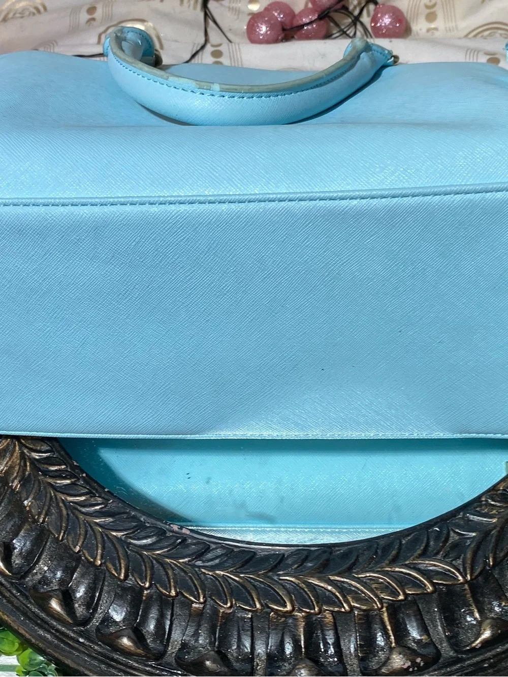 BCBG Light Blue Stud-Trim Structured Tote